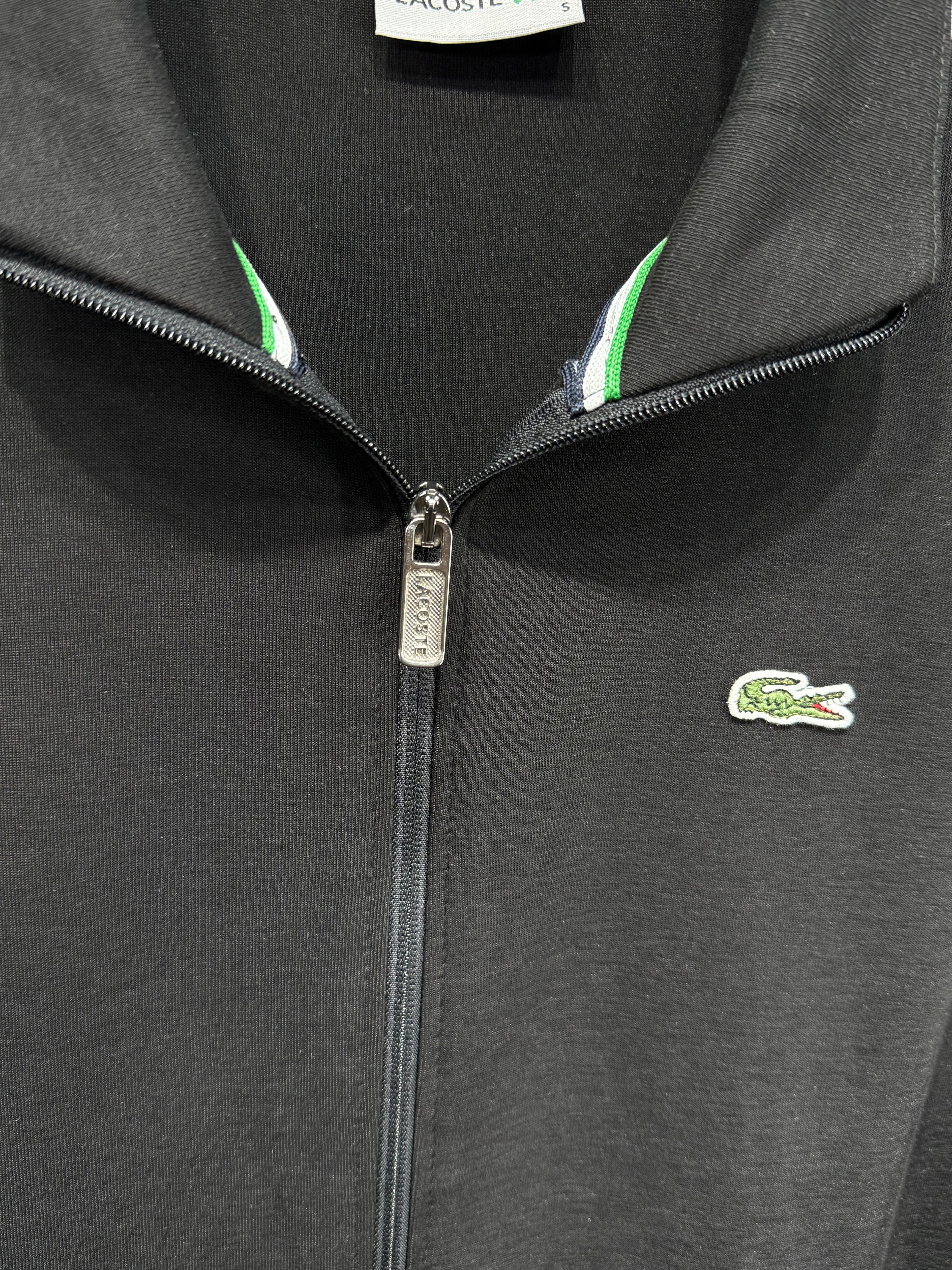 Lacoste Erkek Siyah-Beyaz Fermuarlı Eşofman Takımı – Premium Seri