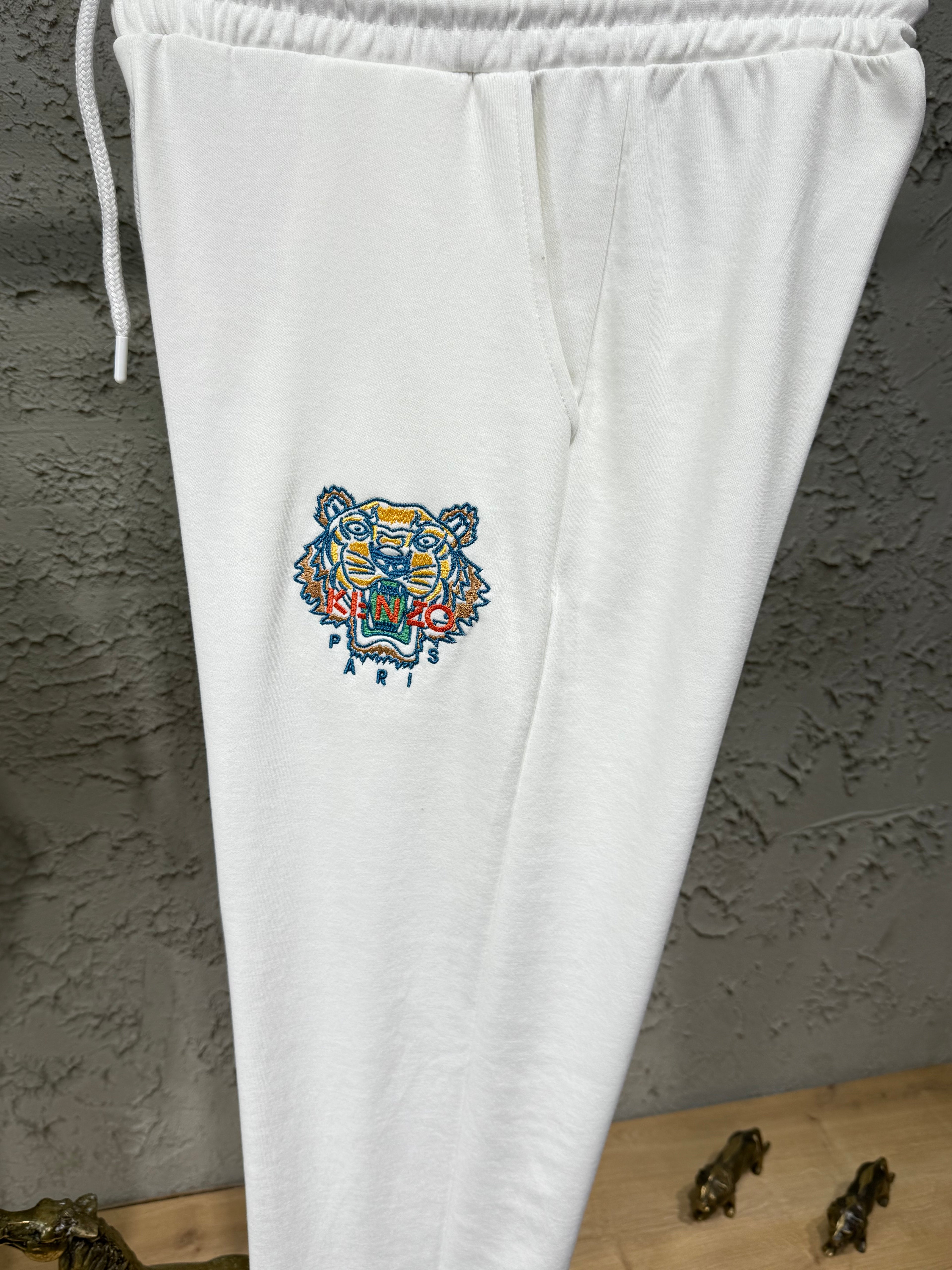 Kenzo Erkek Beyaz Kaplan Baskılı Eşofman Takımı