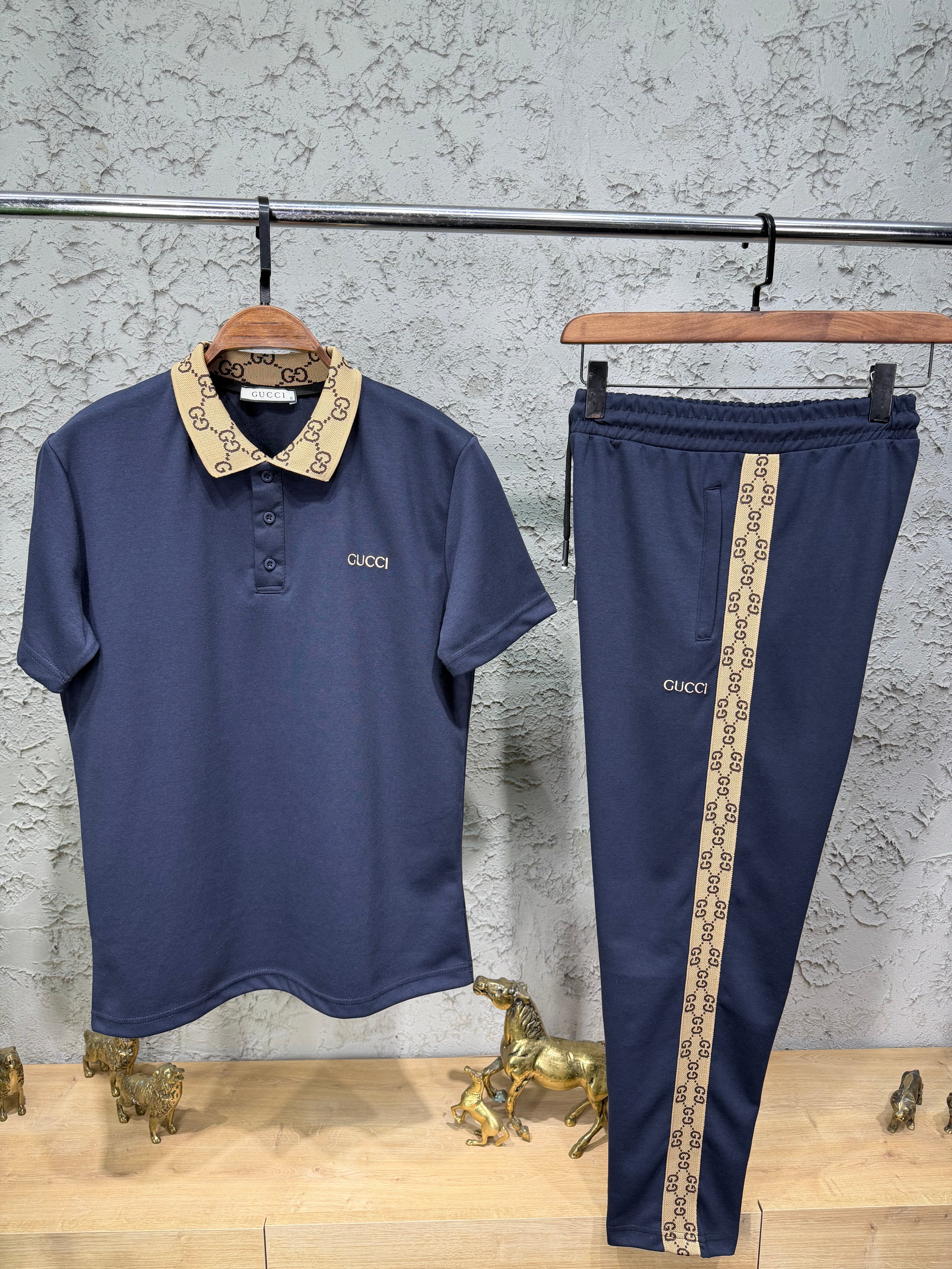 Gucci Örme Yaka Lacivert T-shirt & Eşofman Takımı